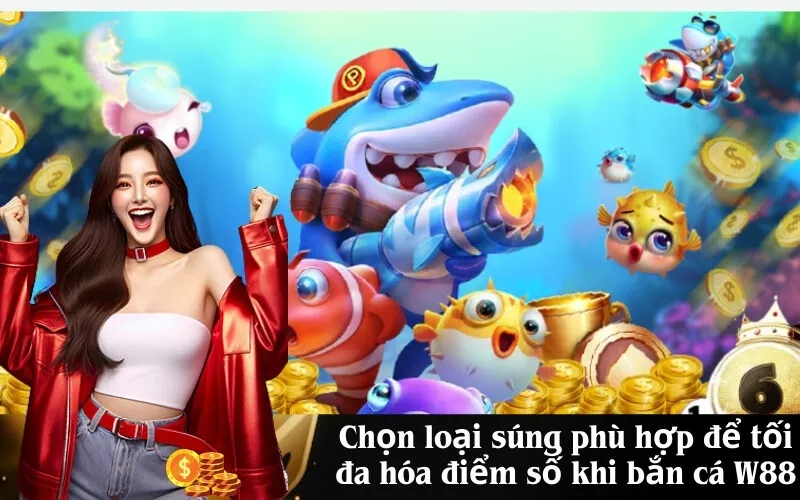 Chọn loại súng phù hợp để tối đa hóa điểm số khi bắn cá W88